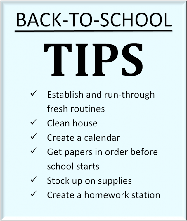 Back to school Chart tips for teachers