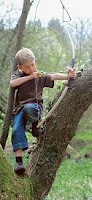 Boy with bow and arrow.