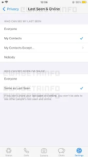 WhatsApp hide online status