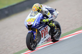 Valentino Rossi on MotoGP Yamaha at full tuck