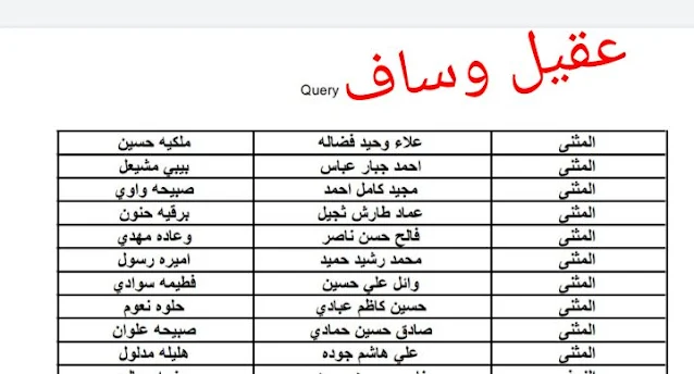 ملحق الوجبة الثامنة رعاية اجتماعية محافظة المثنى