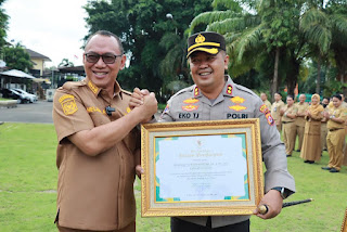 Pemerintah kota Cilegon Berikan Penghargaan kepada Polres Cilegon Polda Banten