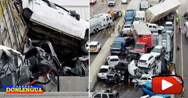 100 vehículos se chocaron entre si en una autopista congelada en los Estados Unidos