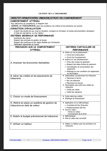 Module 19: Gestion de Trésorerie  SECTEUR : TERTIAIRE  FILIERE : TECHNICIEN COMPTABLE D’ENTREPRISES NIVEAU : TECHNICIEN