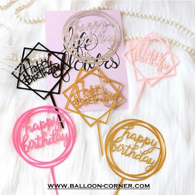 Cake Topper Acrylic HAPPY BIRTHDAY (MURAH)