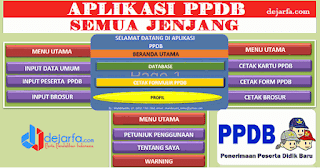 Aplikasi PPDB Excel SD SMP SMA SMK tahun 2017/2018 Sesuai Dapodik dejarfa.com