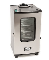 Masterbuilt 20070411 30" Top Controller Electric Smoker, with 800 watt heating element, temperature control 100-275 degrees F, 730 square inch cooking space over 4 racks, built-in meat probe, RF Remote Control, 24 hour timer
