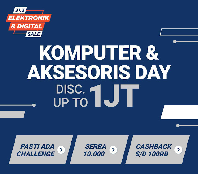 #Shopee - #Promo Diskon Hingga 1Jt Komputer & Aksesoris Day