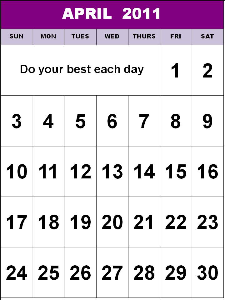 printable april 2011 calendar with. printable april 2011 calendar with. Printable April 2011 Calendar