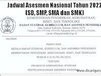 Download Jadwal Asesmen Nasional Tahun 2022 (SD, SMP, SMA dan SMK)