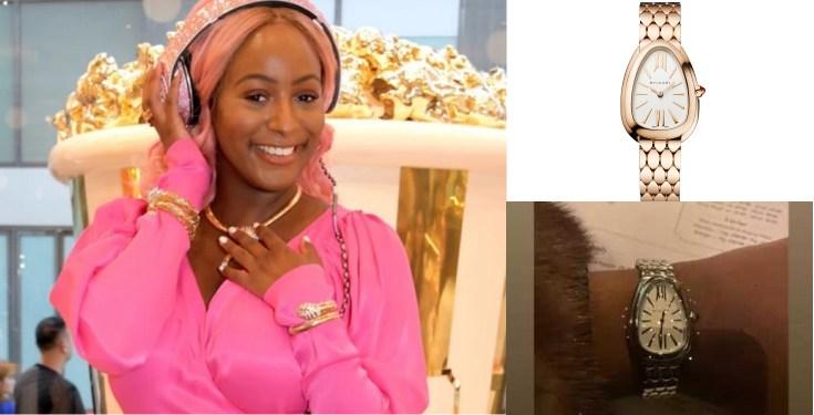 Fans React As DJ Cuppy Flaunts N11m Bulgari Wristwatch