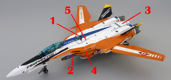 Macross Frontier YF-25 Prophecy Armament weapon position