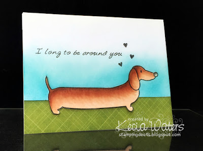 Urban Stamps, Kecia Waters, dachshund, Copic markers