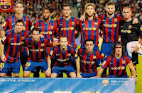 F. C. BARCELONA - Barcelona, España - Temporada 2009-10 - Ibrahimovic, Keita, Busquets, Márquez, Piqué y Valdés; Messi, Maxwell, Iniesta, Xavi y Puyol - F. C. BARCELONA 6 (Keita 3, Ibrahimovic 2, Messi) REAL ZARAGOZA 1 (Jorge López) - 25/10/2009 - Liga de 1ª División, jornada 8 - Barcelona, Nou Camp - El Barça, entrenado por Pep Guardiola, se proclama Campeón de Liga