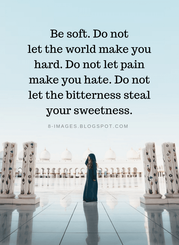 Be Soft Do Not Let The World Make You Hard Do Not Let Pain Make You Hate Quotes Quotes