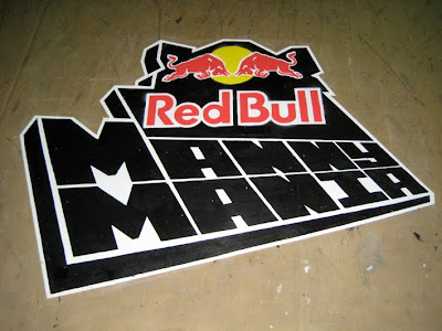 I got commissioned to paint some large Redbull logos on a few ramps at Bay66