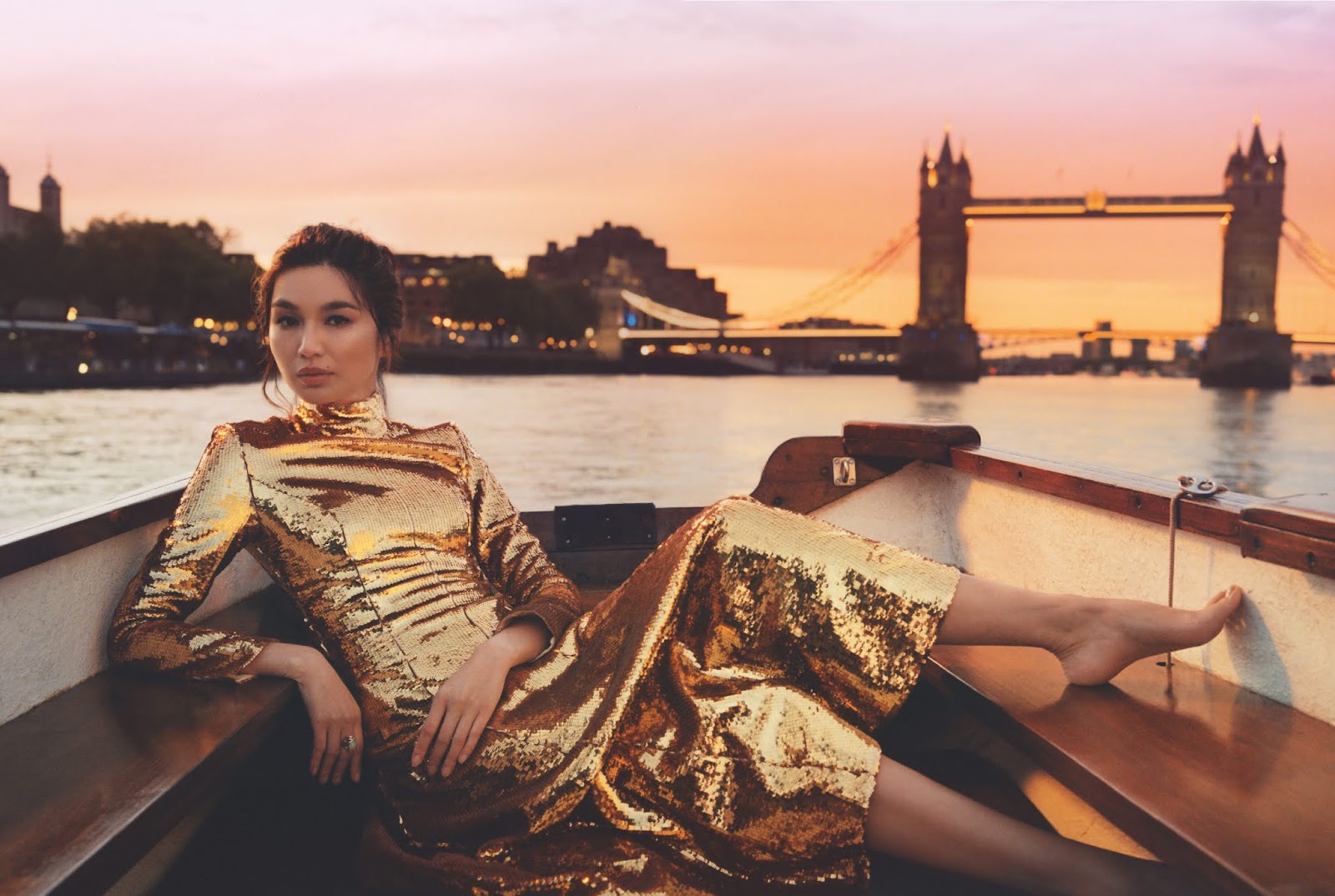 Gemma Chan in British Vogue September 2021 by Hanna Moon