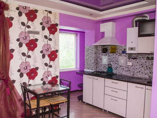 light purple kitchen walls