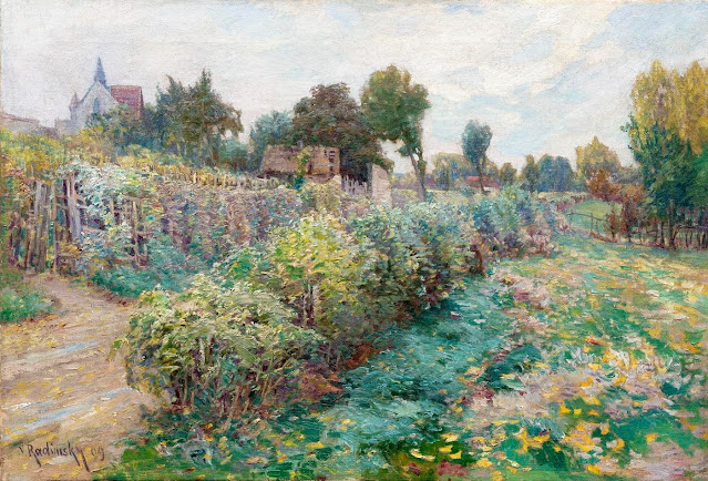 1899. Wenzel Radimsky - French Village with Church