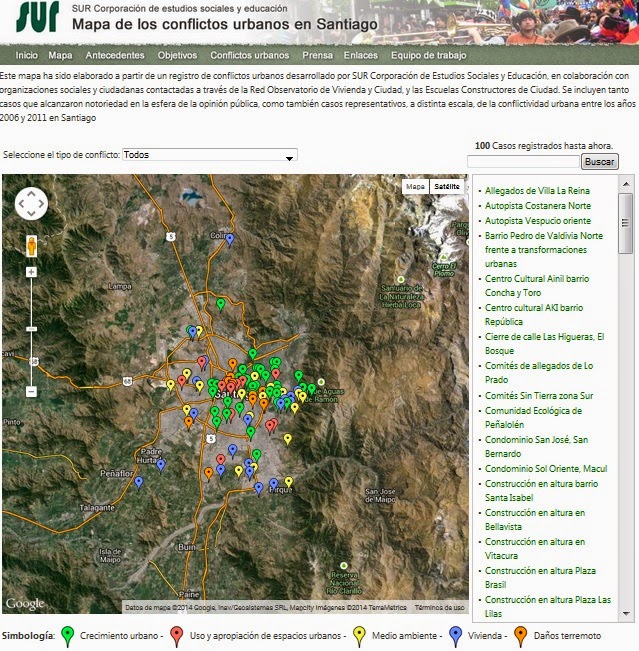 Mapa de conflictos urbanos SUR