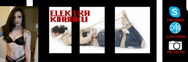 Elektra Kinbaku Logo and Girl in Hogtie