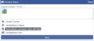 Perasaan atau Aktivitas di Status Facebook