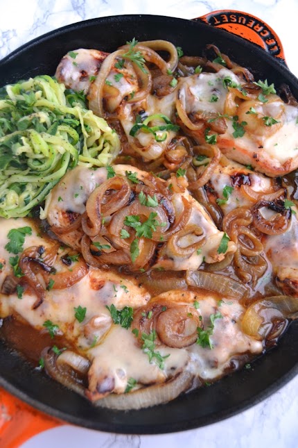 French Onion Chicken and Zoodles