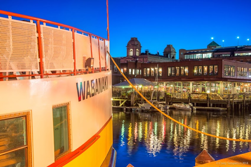 Portland, Maine at Night September 2014 view from Casco Bay Lines Wabanaki photo by Corey Templeton