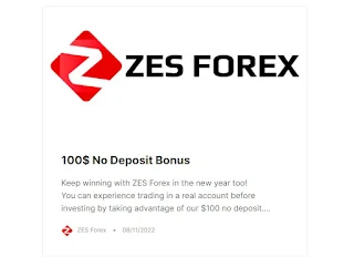 Bonus Forex Tanpa Deposit ZESForex $100