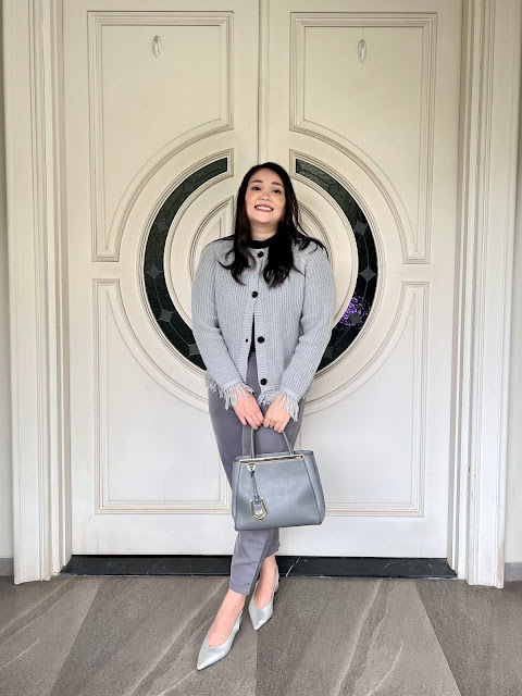 Grey cardigan fall trend outfit