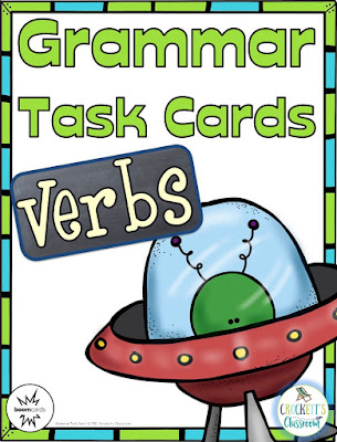 Verb task cards.  Try out the print and digital versions!