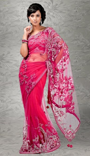 Pink-Net-Indian-Fashion-Saree