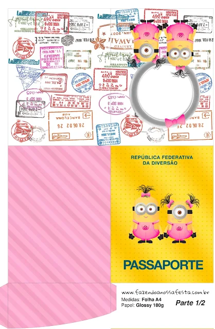 Pasaporte para Imprimir gratis de Minions Chicas