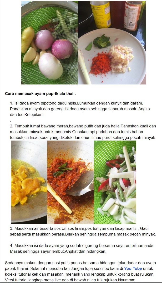 Resepi Ayam Paprik Ala Thai Paling Sedap!