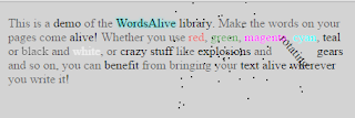 Screenshot of a page with WordsAlive