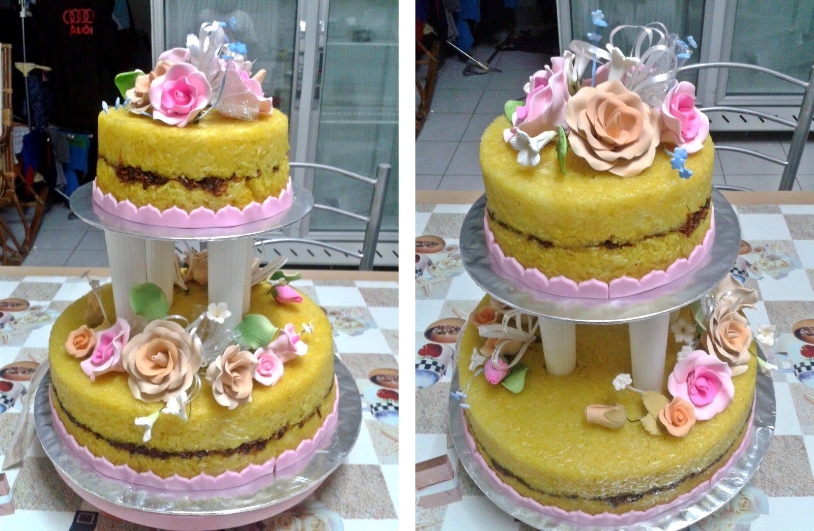 Cantik Cupcake: PULUT KUNING 2 TINGKAT BERHIAS BUNGA GULA