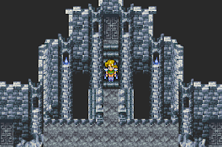 Celes enters Darill's Tomb, a dungeon in Final Fantasy VI.