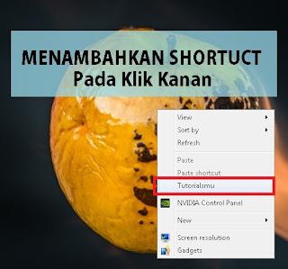 Cara menambahkan shortcut di klik kanan windows