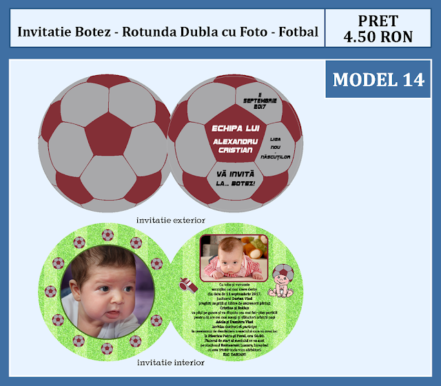 invitatii botez tema fotbal