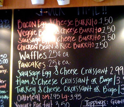 restaurant blackboard WAFFLES .025 CENTS