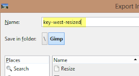 GIMP eport file name