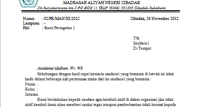 Surat Teguran Kepala Desa Kepada Perangkat Desa Kumpulan Surat Penting