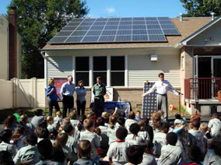 solar panels installation in school