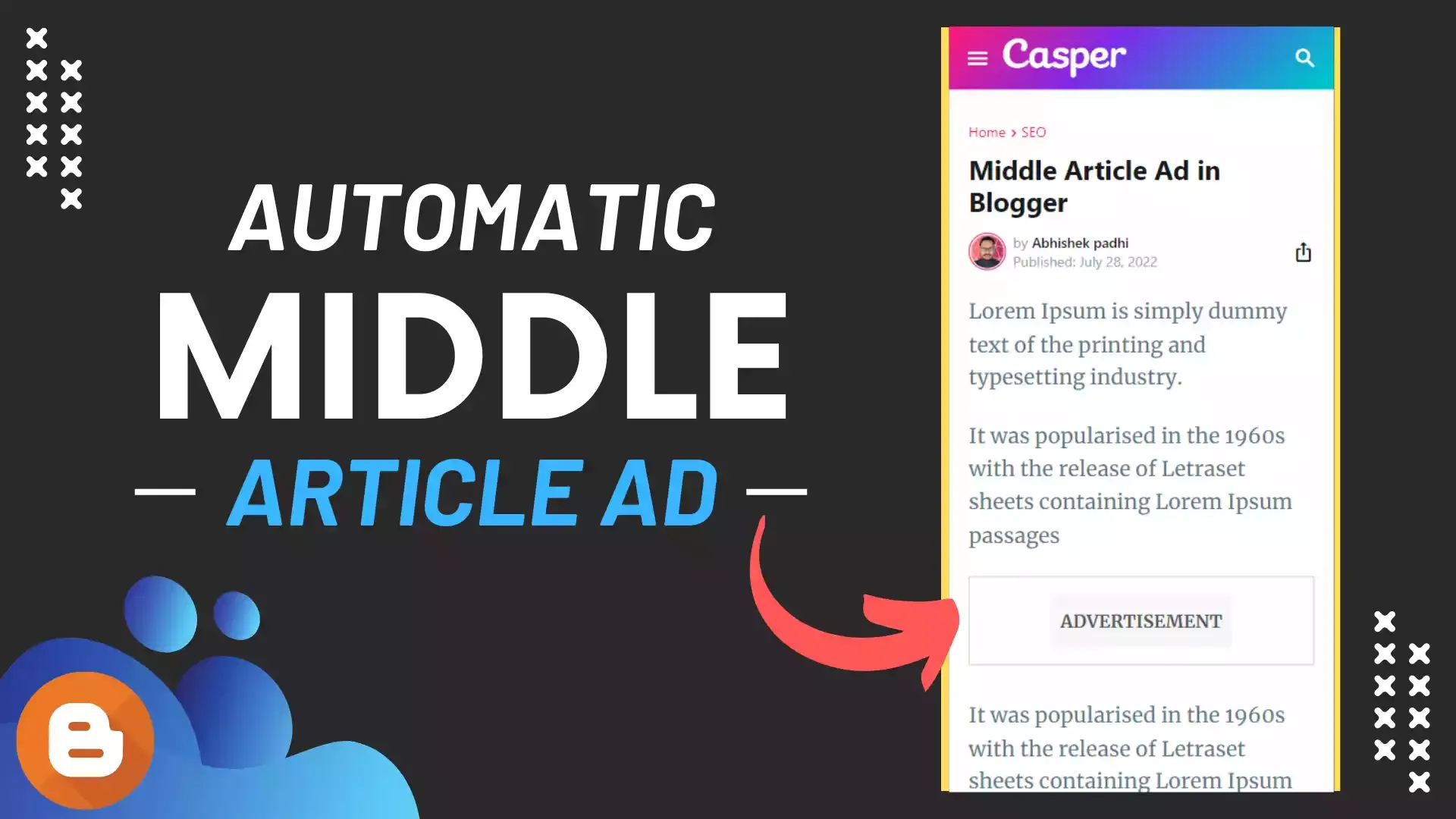 How to Add Middle Article Ads in Blogger Automatically
