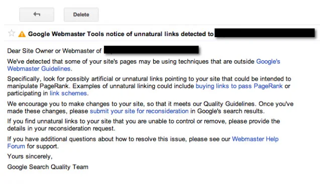 What is Unnatural links that violate Google Webmaster? 
