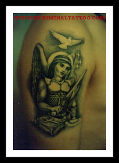 Girl with a sword tattoo