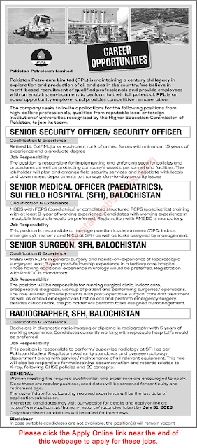 Pakistan Petroleum Limited Jobs Security Officers