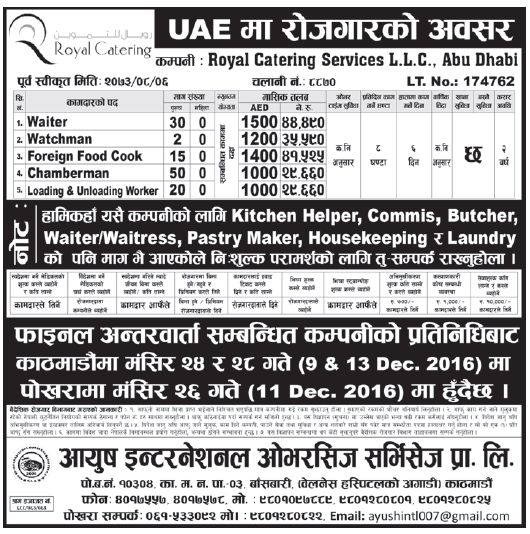 Jobs in Abu Dhabi, UAE for Nepali Candidates, Salary Up to Rs 44,490