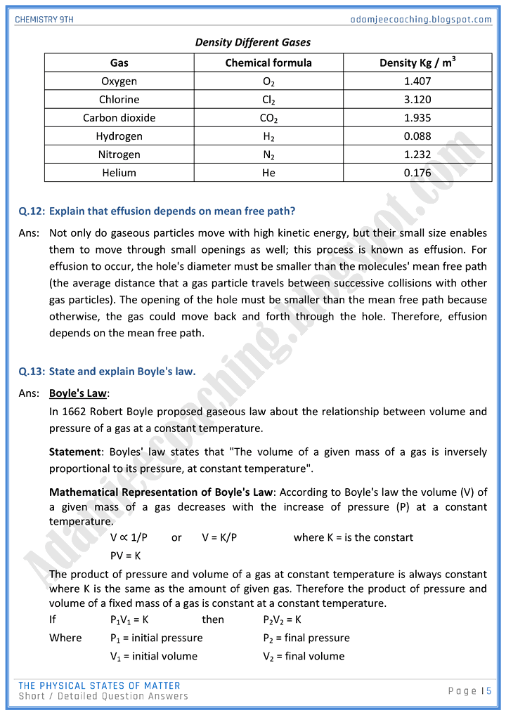 the-physical-states-of-matter-short-and-detailed-question-answers-chemistry-9th