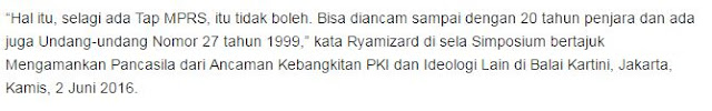 Menteri Pertahanan Ryamizard Ryacudu Ikut Membenarkan Kivlan Zein Mengenai Indikasi Bangkit Nya Kembali Partai Komunis PKI Di Negara Republik Indonesia - Commando